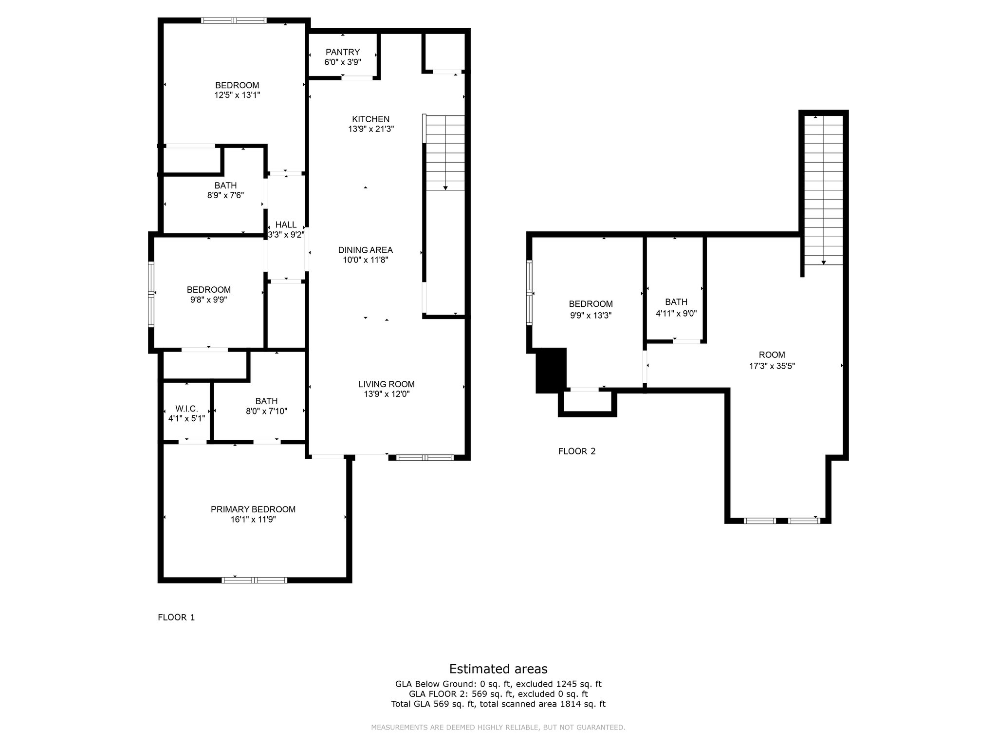 4 bed and 3 bath floor plan